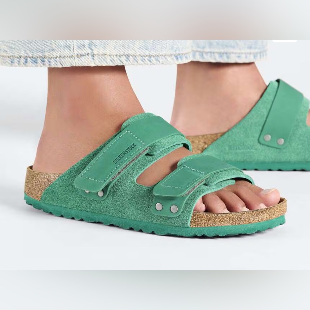 Birkenstock green suede Uji sandal. Size 39. NWT